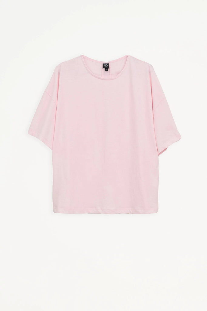 Camiseta de corte holgado confeccionada en jersey de algodón de mujer. Tantä. Color Verde