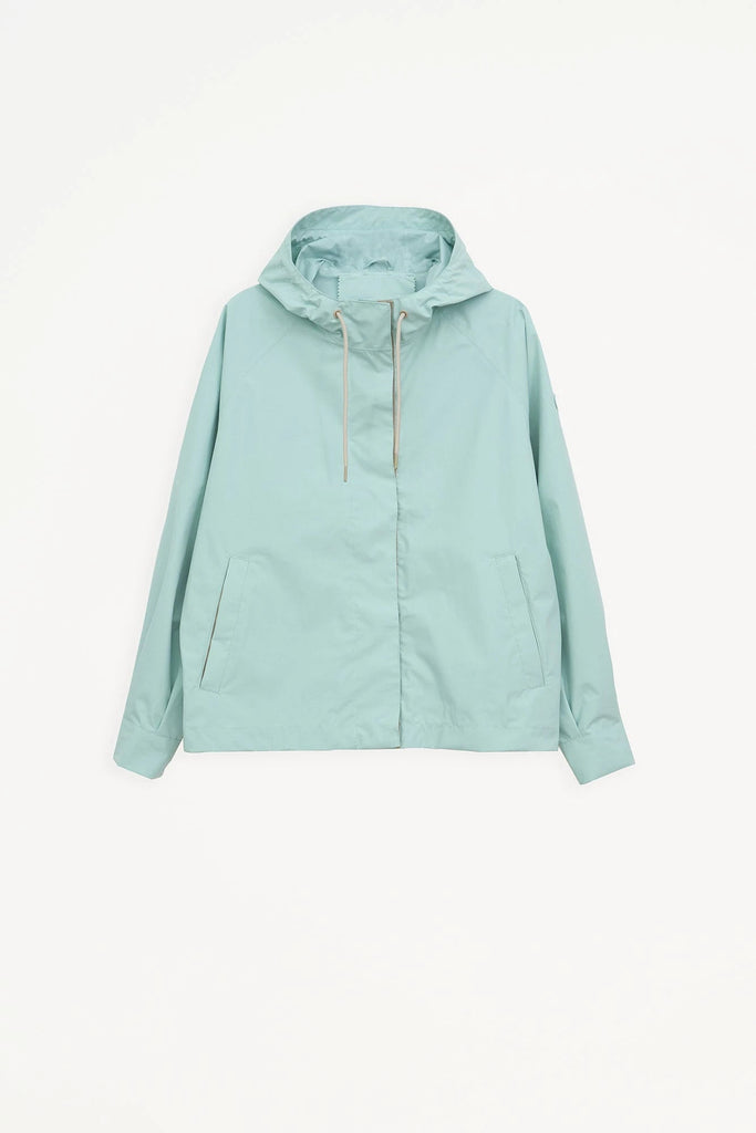 Chaqueta en algodón impermeable de mujer corta Dhuda. Transpirable. Tantä. Color azul. 