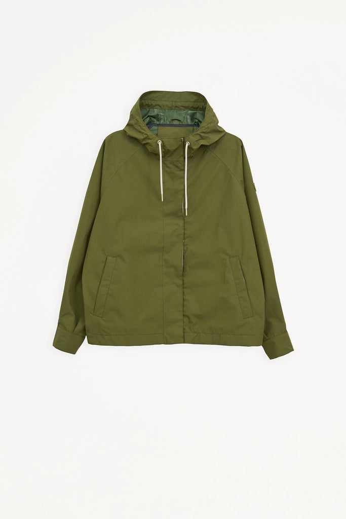 Chaqueta en algodón impermeable de mujer corta Dhuda. Transpirable. Tantä. Color verde. 