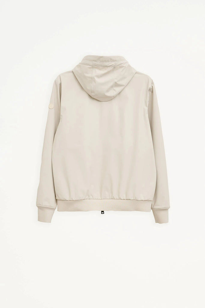 Chaqueta impermeable de hombre Tantä corta de primavera. Blanca