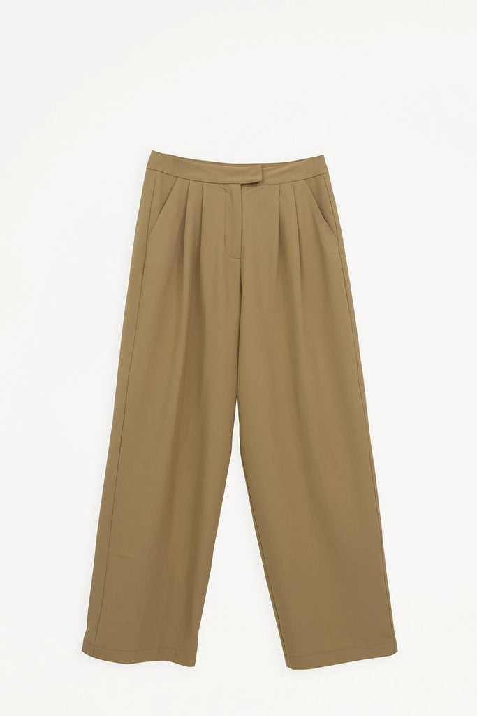 Pantalón ancho de corte holgado de mujer Tantä Color marrón
