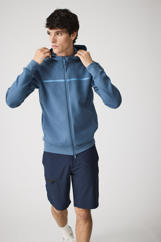 Sudadera de corte holgado con cremallera hombre Azul