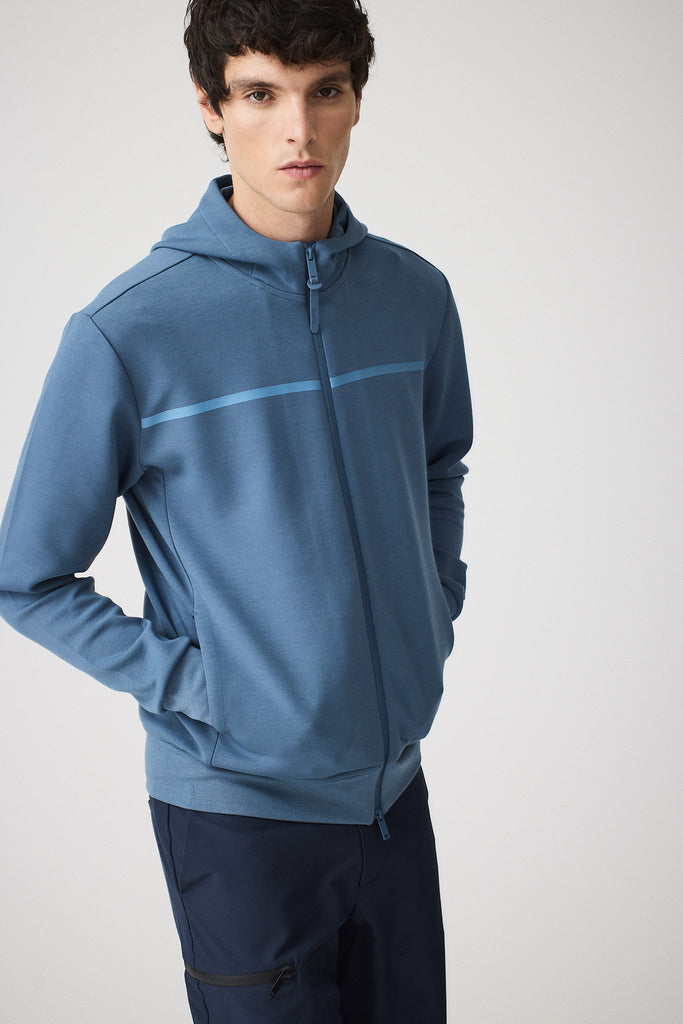 Sudadera de corte holgado con cremallera hombre Azul