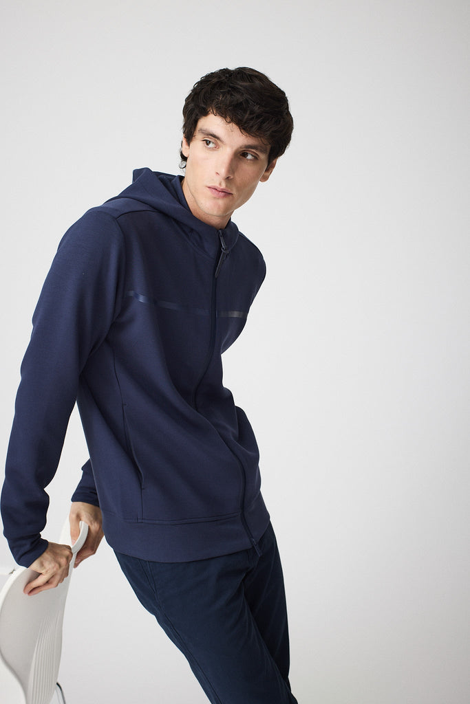 Sudadera de corte holgado con cremallera hombre Azul