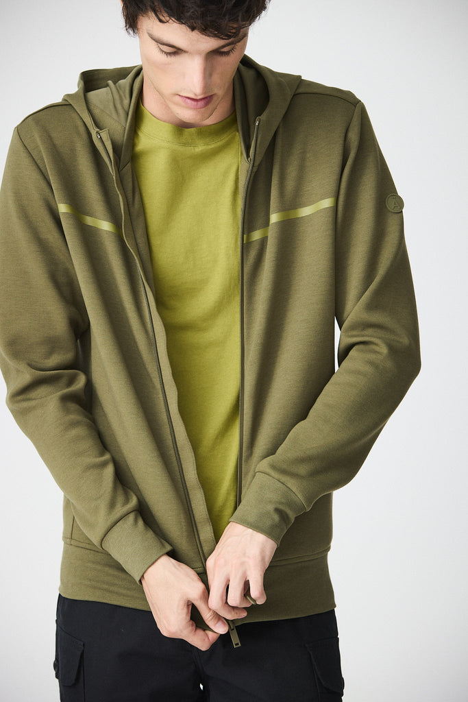Sudadera de corte holgado con cremallera hombre verde