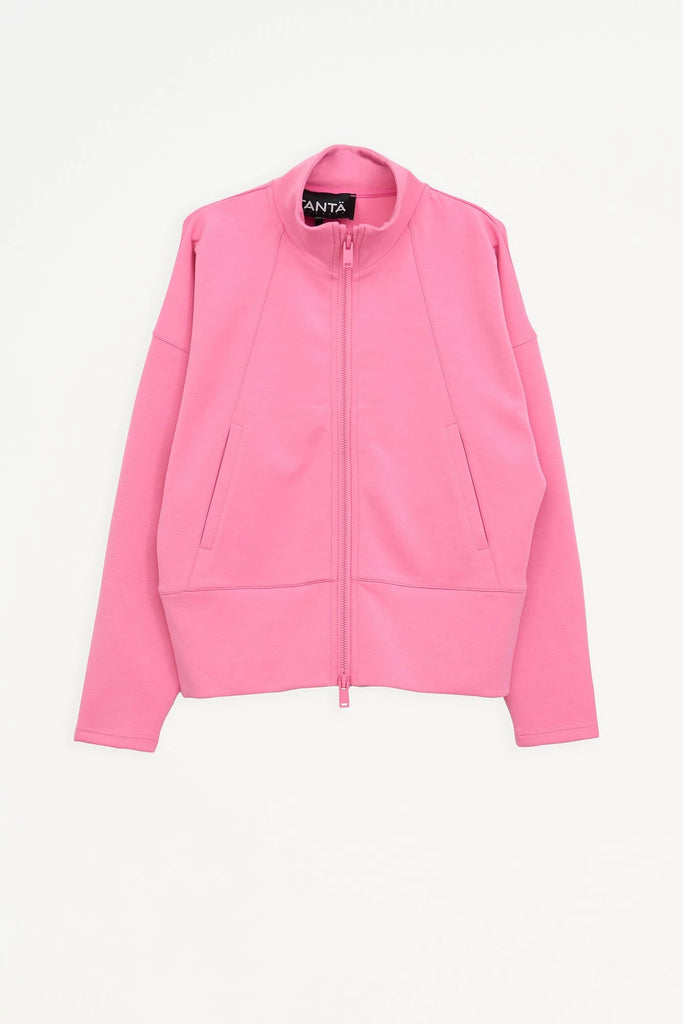 Sudadera de Mujer Tantä con cremallera en tejido interlock secado rápido. Color Rosa 