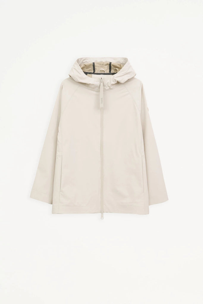 Chaqueta impermeable sport de mujer Noe en softshell. Tantä. Color Blanco roto