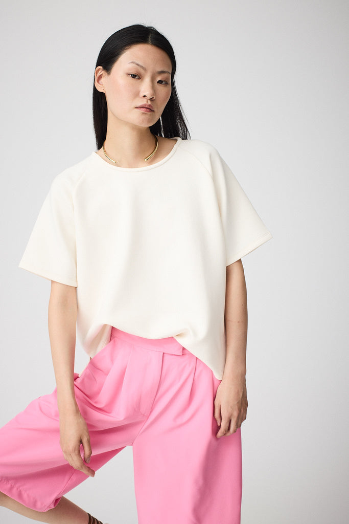  Jersey Mujer de cuello redondo Tantä Color Blanco roto. 