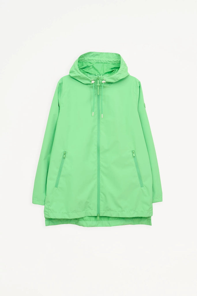  Chaqueta impermeable de Mujer en poliéster reciclado. Tantä. Color verde eléctrico 