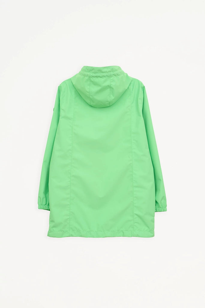  Chaqueta impermeable de Mujer en poliéster reciclado. Tantä. Color verde eléctrico 