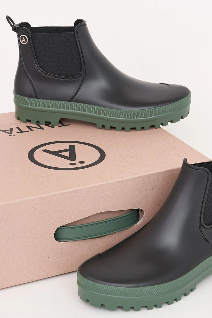 Botas impermeables Tantä fabricadas en España. Kropla - Negras y verdes