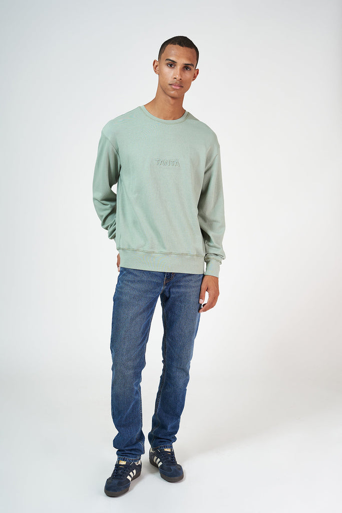Sudadera básica Ulewa de hombre en algodón 100%. Verde Iceberg
