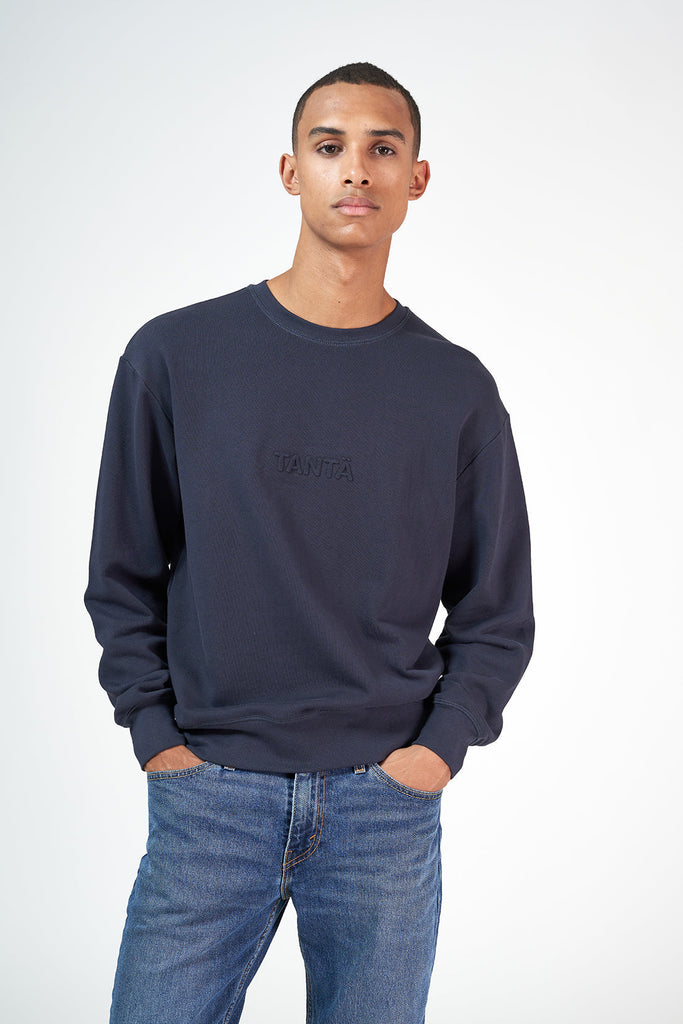Sudadera básica Ulewa de hombre en algodón 100%. Azul marino