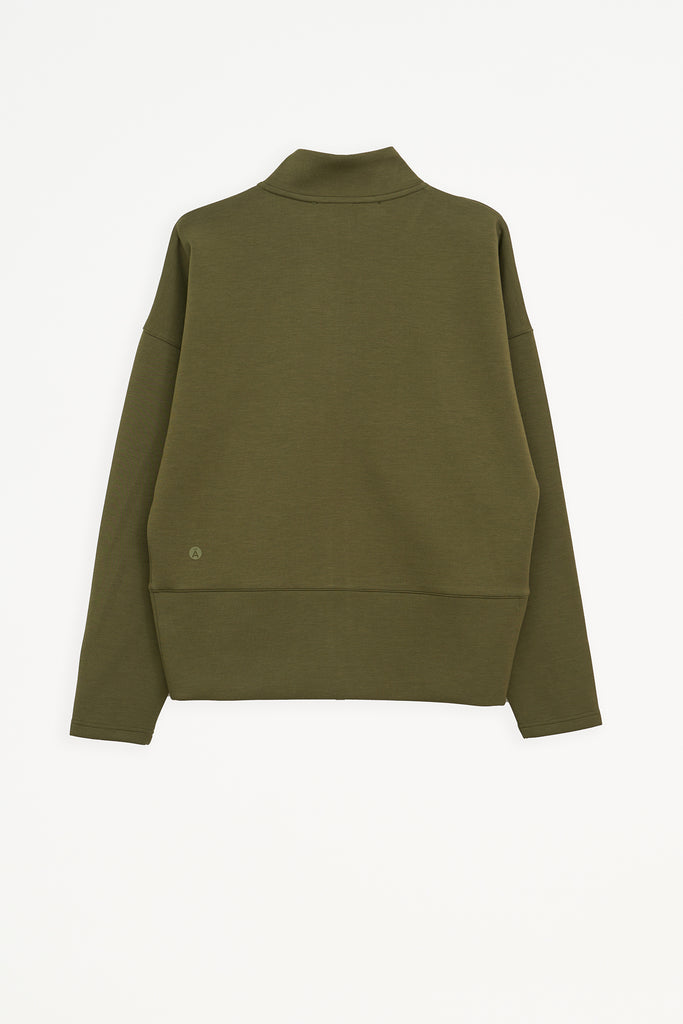 Sudadera de Mujer Tantä con cremallera en tejido interlock. Color Verde 