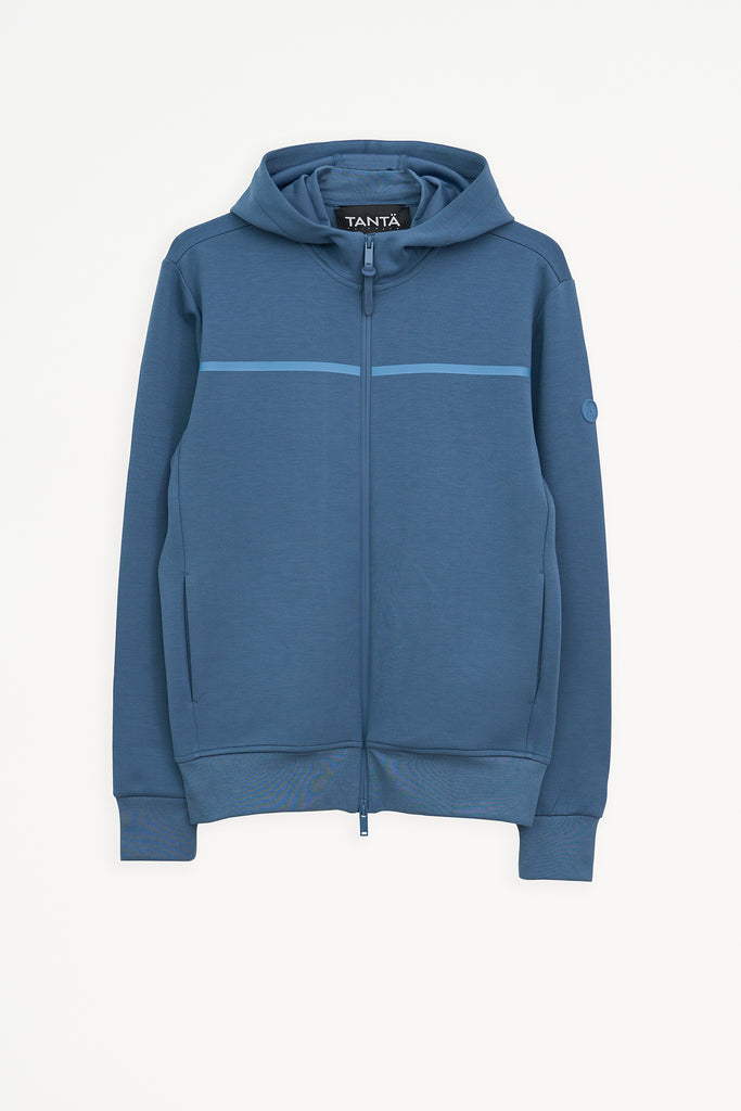 Sudadera de corte holgado con cremallera hombre Azul