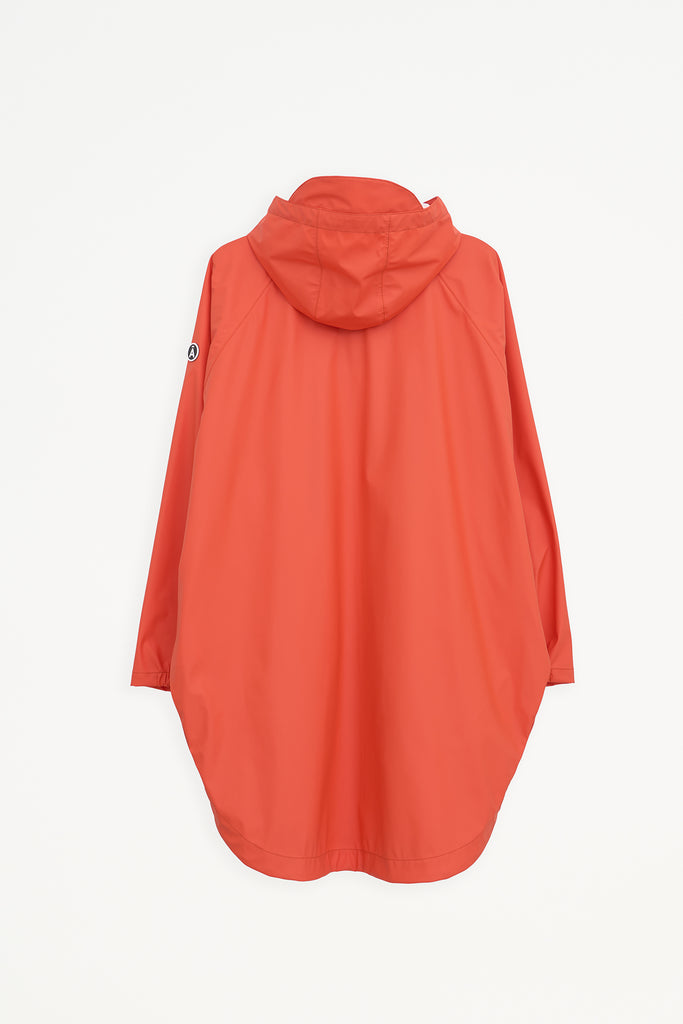 Chaqueta impermeable en poliéster reciclado de mujer SKY Tantä. Color naranja