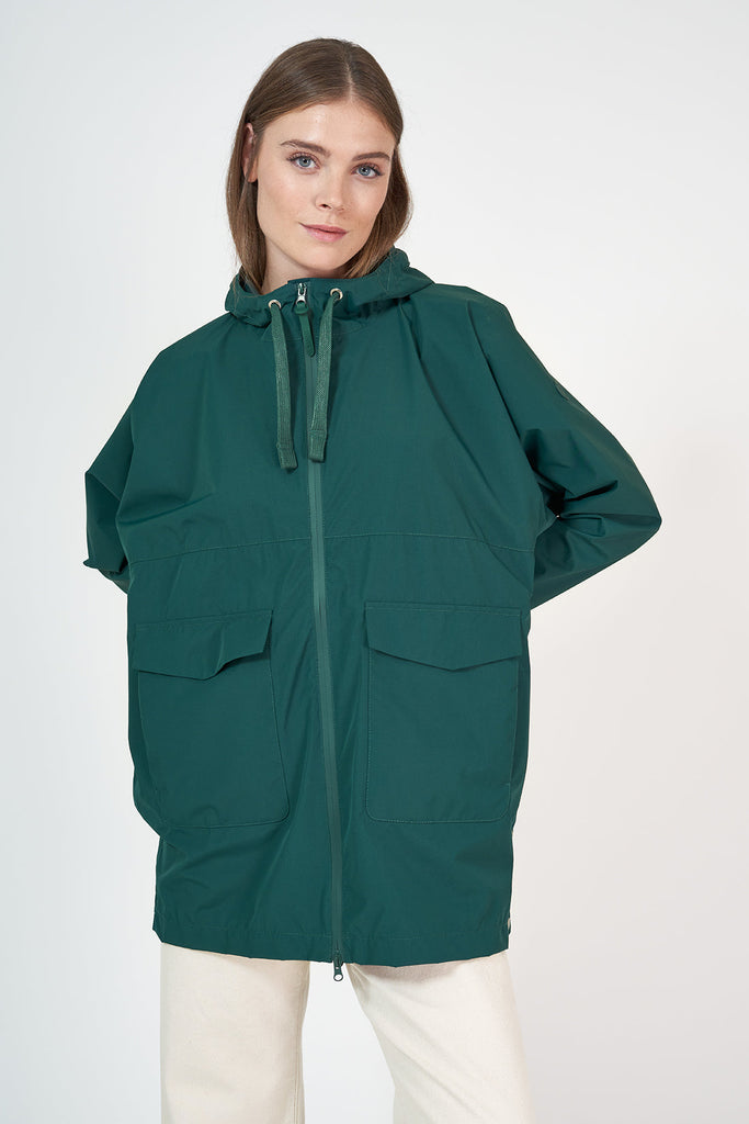 Poncho impermeable Rominjati Tantä verde oscuro