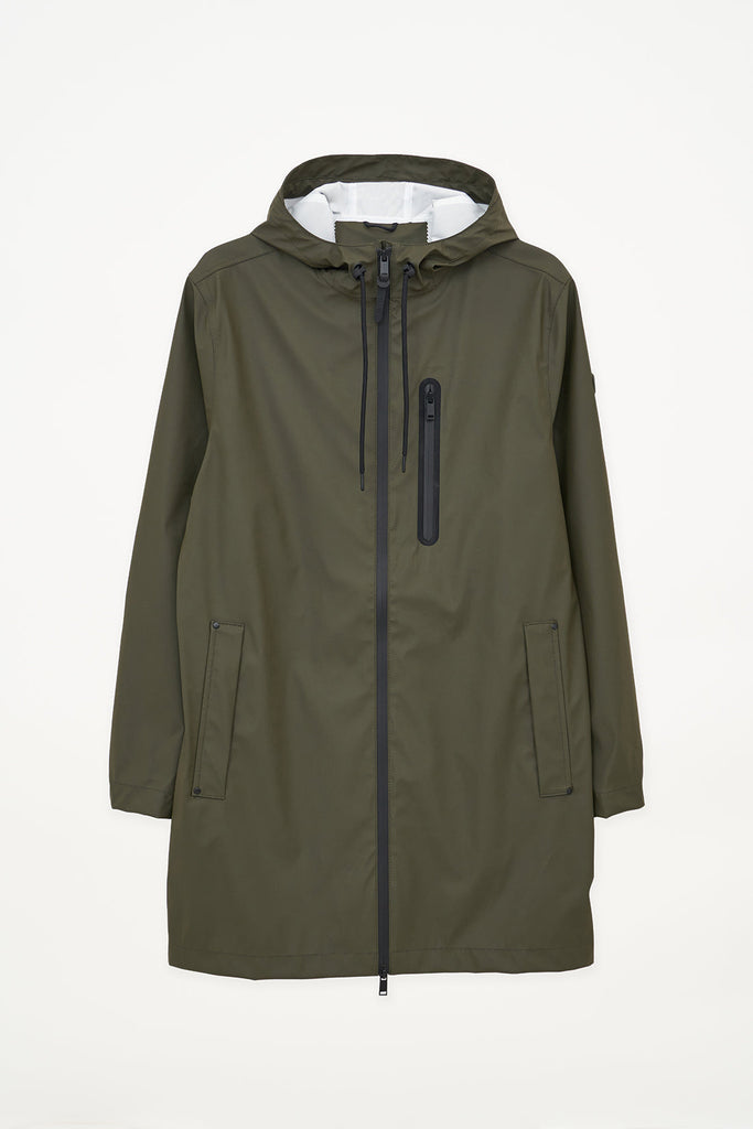 Chaqueta impermeable de hombre Tantä con costuras selladas. Verde khaki