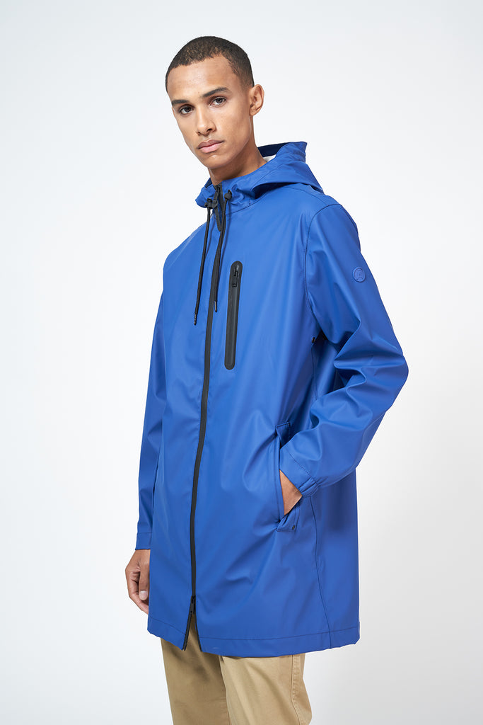 chaqueta impermeable de hombre de poliuretano azul