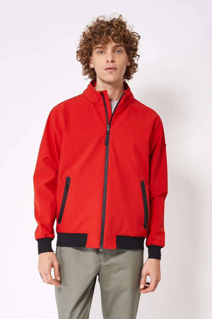 Cazadora o bomber impermeable de hombre Tantä. Color rojo. Dulksna Molten Lava