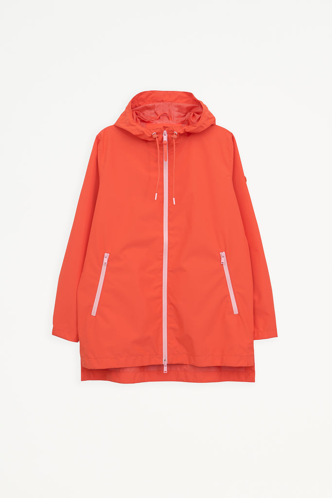  Chaqueta impermeable de Mujer en poliéster reciclado. Tantä. Color naranja