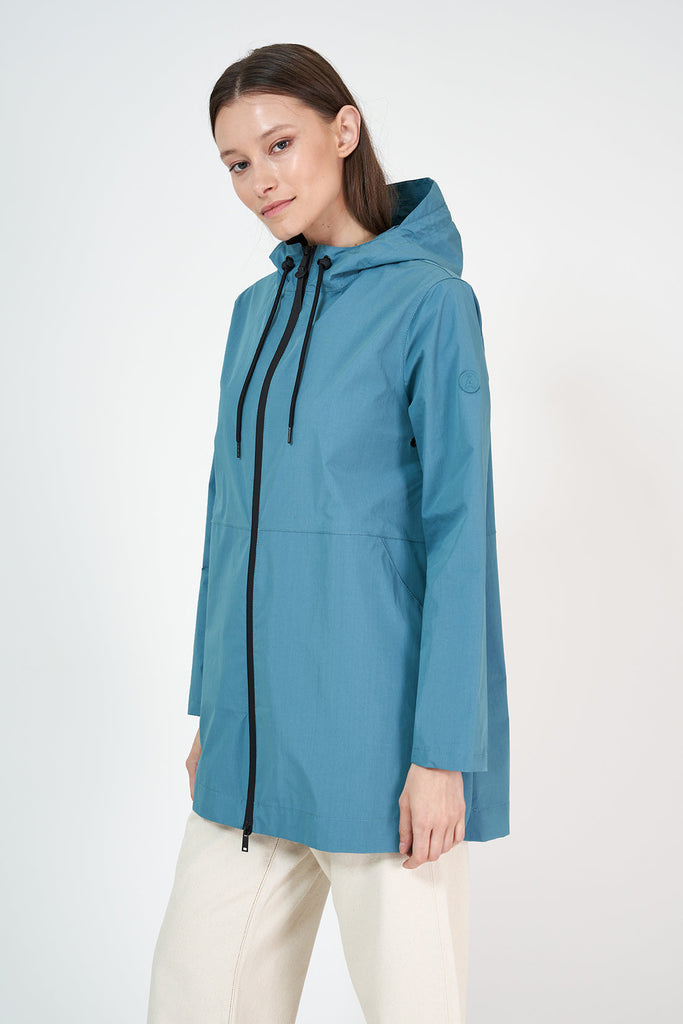 Chaqueta Impermeable Platzregen de Algodón en azul de mujer