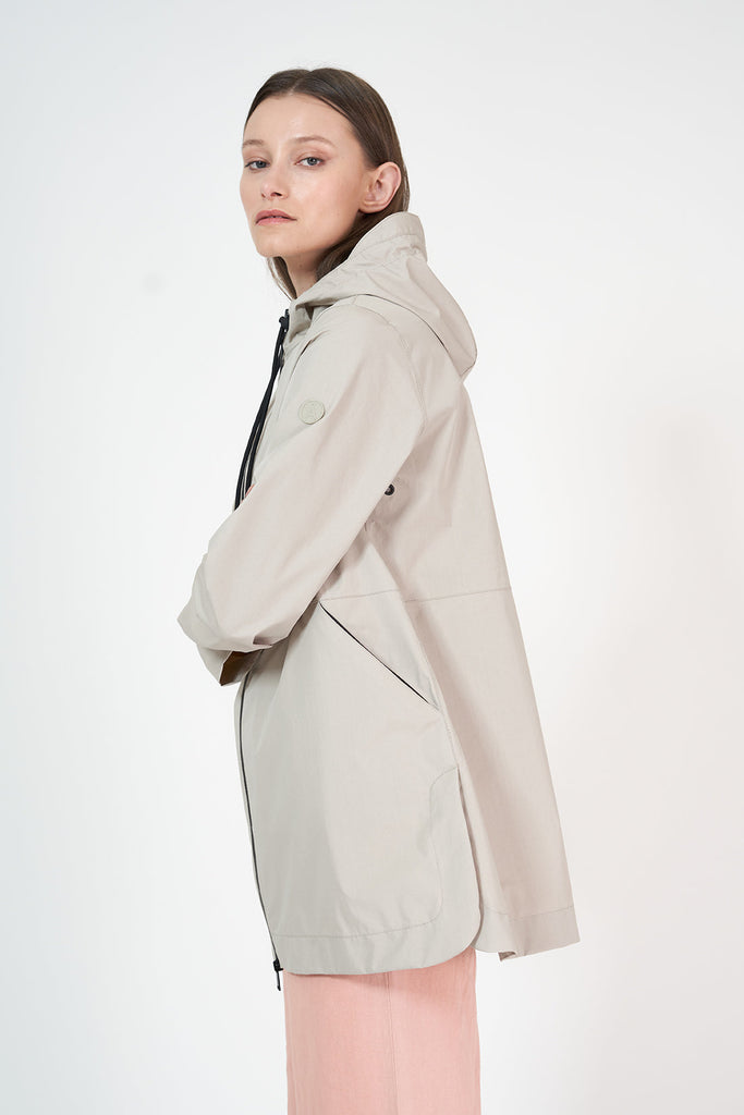 Chaqueta Impermeable Platzregen de Algodón en Gris de mujer