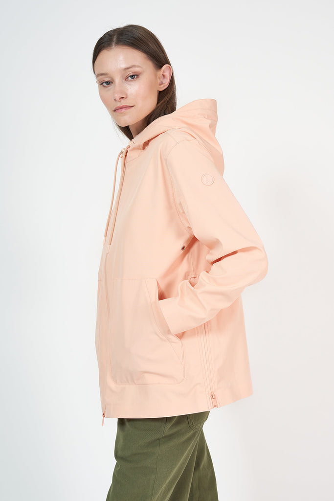 Chaqueta Impermeable Aiguat de Softshell mujer. Naranja pastel