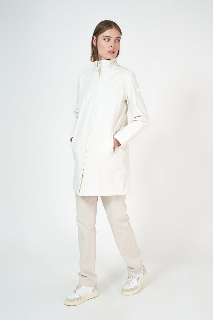Abrigo Impermeable Piovana Entallado Softshell de mujer blanco