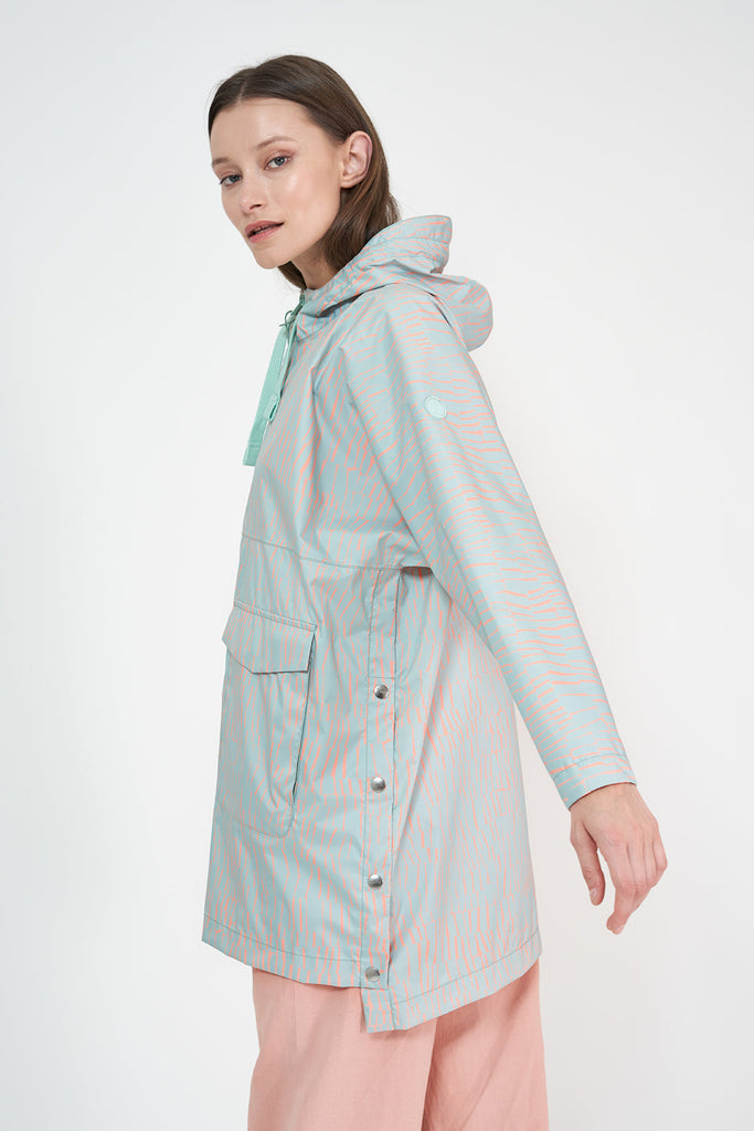 Aguacero - Poncho de Lluvia Rominjati Reciclado Estampado color azul