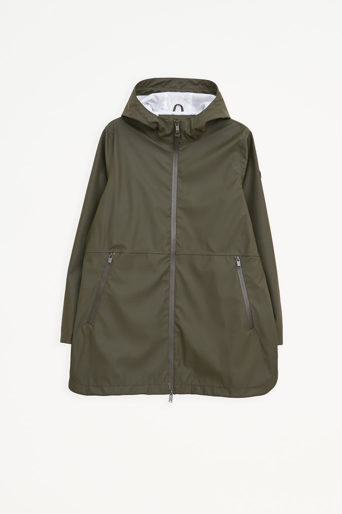 Chaqueta impermeable Brouillard de Mujer Tantä. Verde khaki.