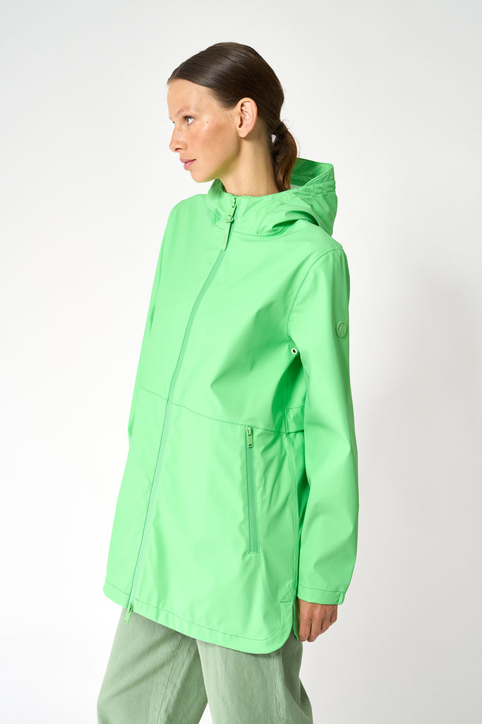  Chaqueta impermeable Brouillard de Mujer Tantä. Color verde menta. 