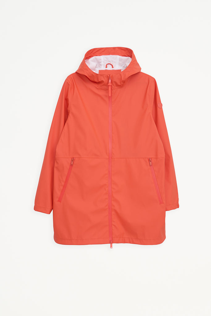 Chaqueta impermeable Brouillard de Mujer Tantä. Color Naranja