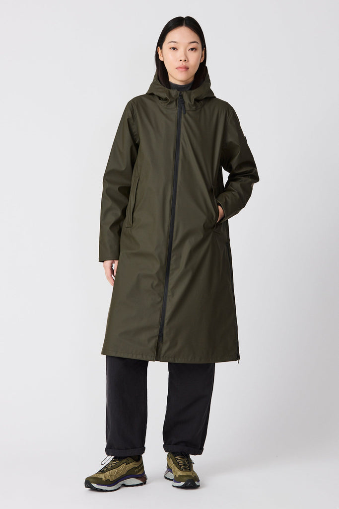 Abrigo Tormenta. Impermeable Mujer Verde