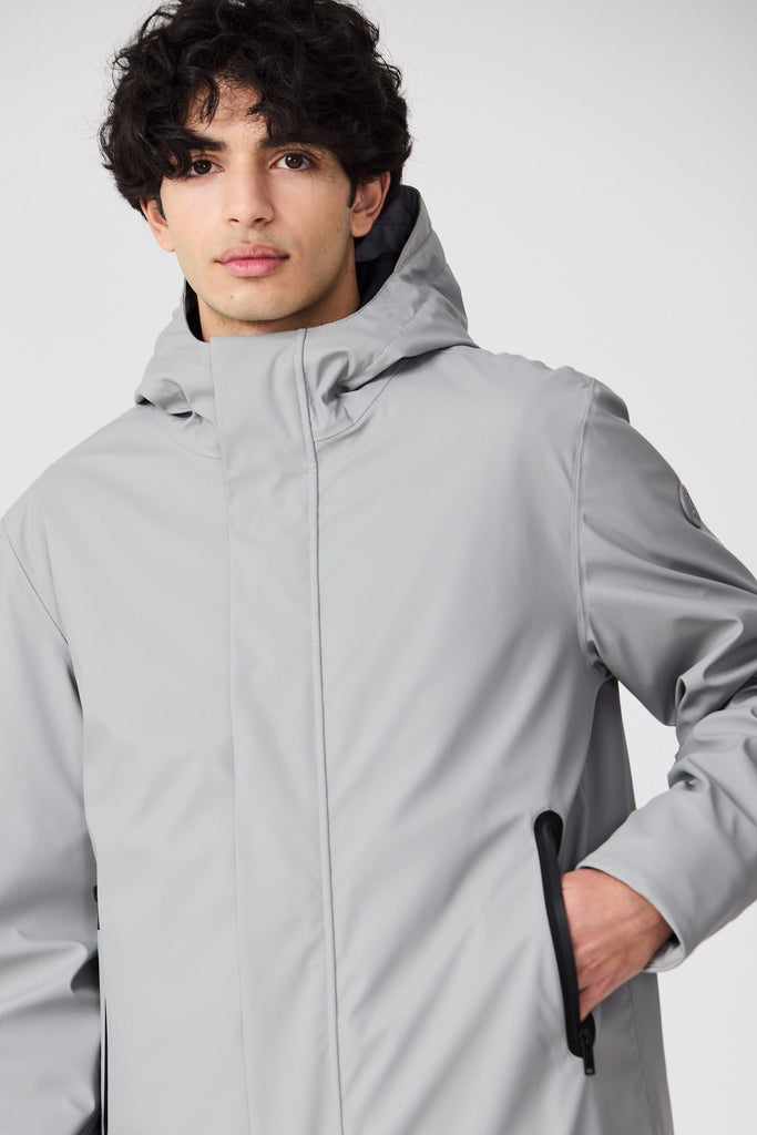 Abrigo Impermeable acolchado hombre PU