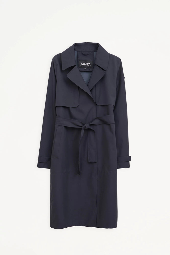 Trench o gabardina impermeable de Mujer sin costuras Tage. Tantä. Color Azul.