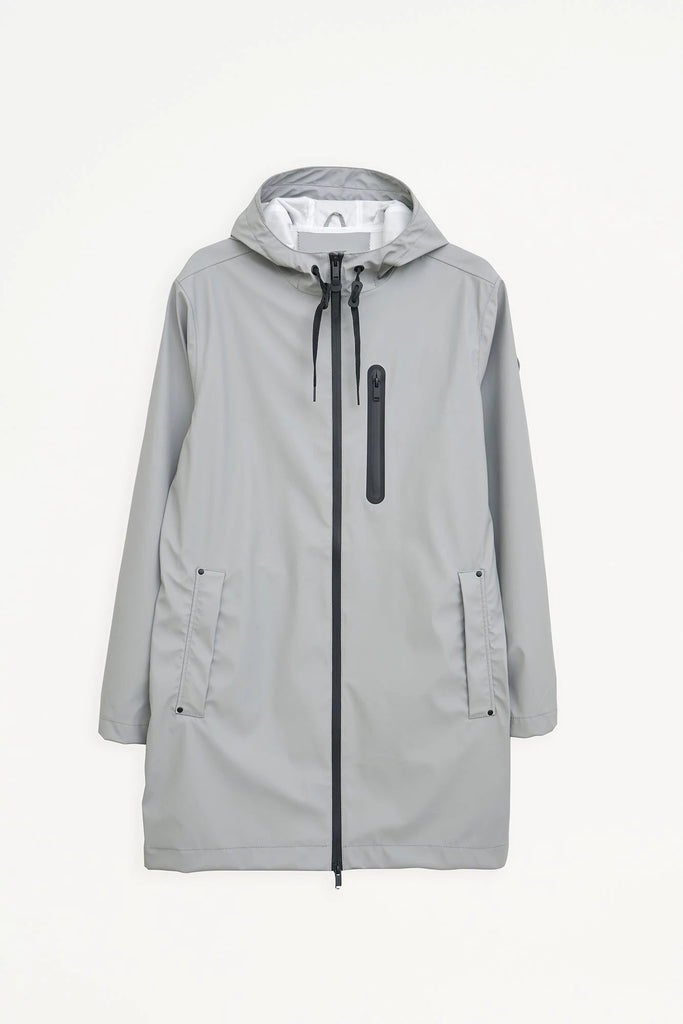 La chaqueta o chubasquero Totiri es un impermeable de corte estándar en PU para Hombre Tantä Gris