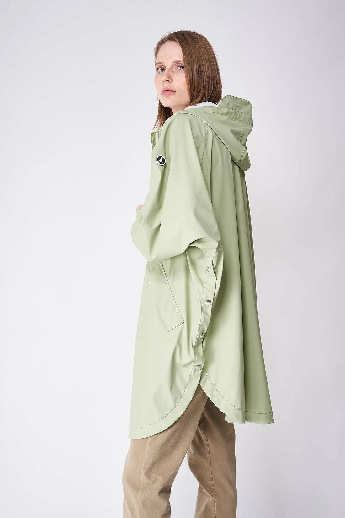 Chubasquero largo suelto, capa impermeable para mujer, abrigo