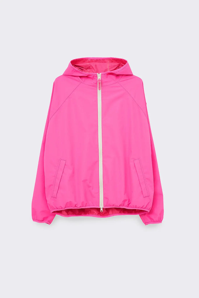 Impermeable o cortavientos ligero reciclado de mujer Tantä Color rosa. Chiuvula Pink Glow