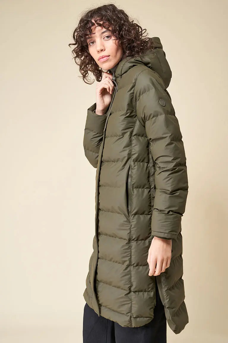 Ladies long waterproof quilted on sale coats